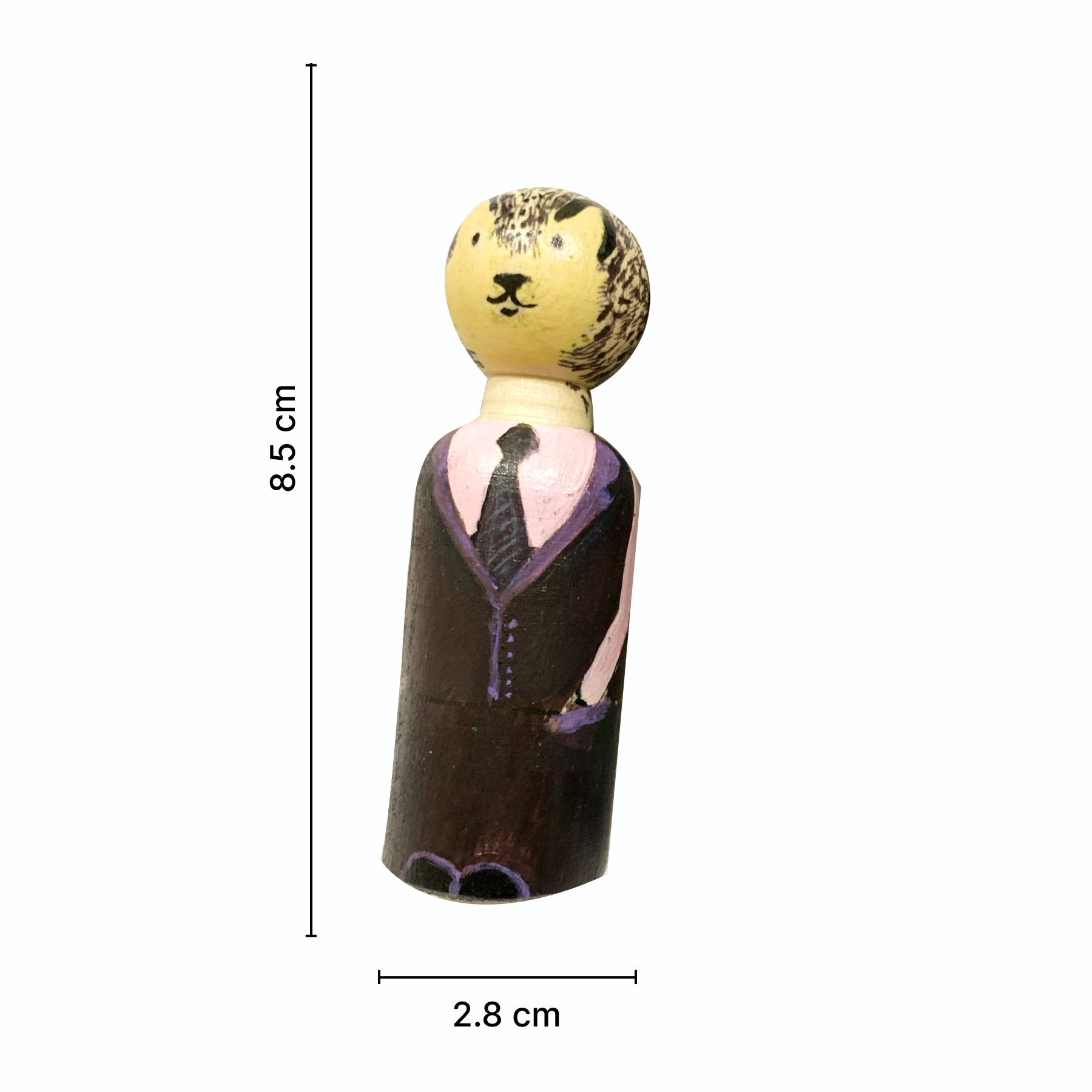 Handcrafted Wooden Peg Doll Bunny Couple – Eco-Friendly Solid Wood Animal Figures, Home Decor, and Collectibles - Image 4